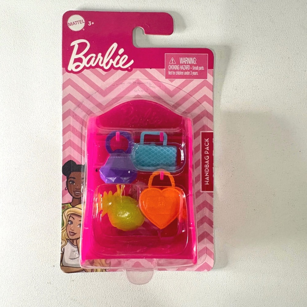 Mattel Barbie Handbag Pack GVY25 Doll Accessories Purple Blue Yellow Orange NIP